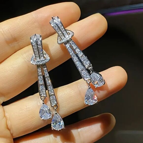 Diamond Tassel Earrings - Picture 1 of 7